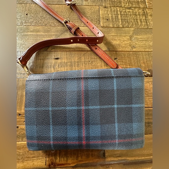 Dooney & Bourke Tiverton Blue Plaid Crossbody Bag - Picture 2 of 7